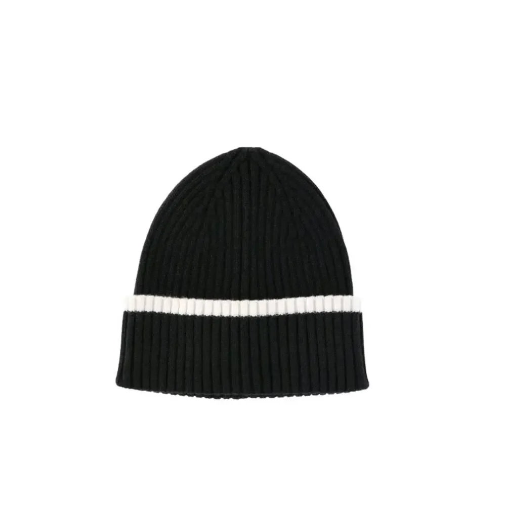 Time and Tru Women's Striped Beanie With Gloves, One Size Fits Most, Black Soot